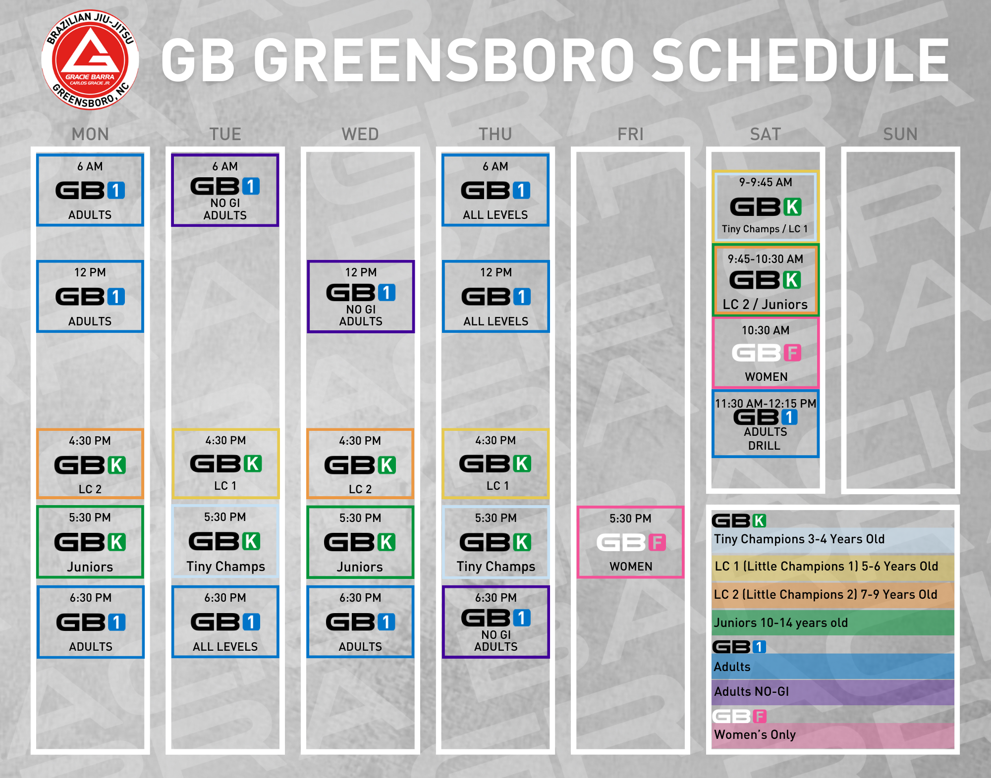 GBGSO Schedule March 11th, 2024